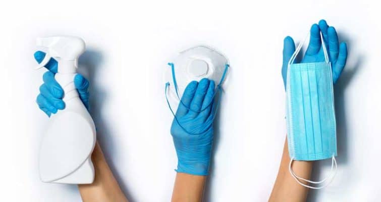 Reinigung und Desinfektion in der Pflege – hygienische Maßnahmen gegen Keime, Desinfektionsmittel, Handschuhe und Masken für Pflegepersonal, Saubere Pflegeumgebung.