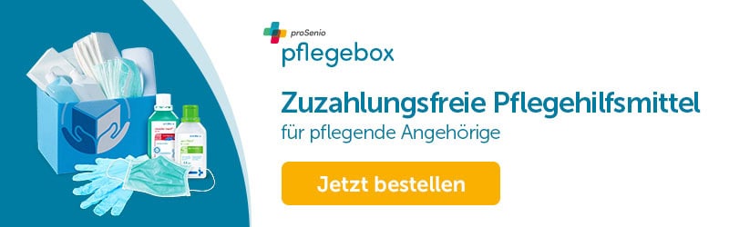 Medizinisches Pflegezubehör, inklusive Handschuhe, Desinfektionsmittel und Pflegehilfsmitteln für pflegende Angehörige, im Angebot der Pflegebox für pflegerische Unterstützung.